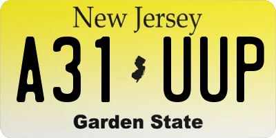 NJ license plate A31UUP