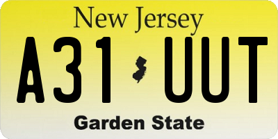 NJ license plate A31UUT