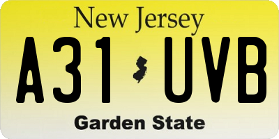 NJ license plate A31UVB