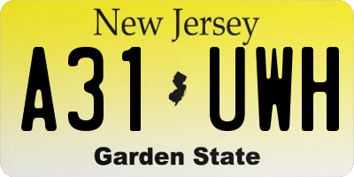 NJ license plate A31UWH