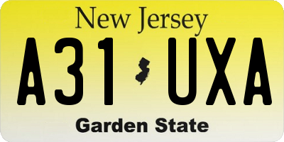 NJ license plate A31UXA