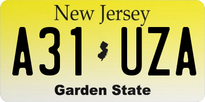 NJ license plate A31UZA