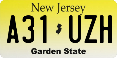 NJ license plate A31UZH