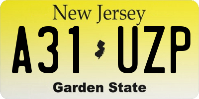 NJ license plate A31UZP