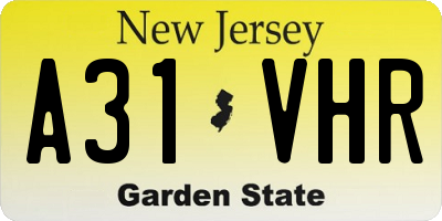 NJ license plate A31VHR