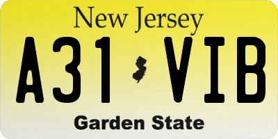 NJ license plate A31VIB