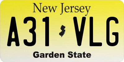 NJ license plate A31VLG