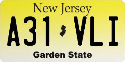 NJ license plate A31VLI
