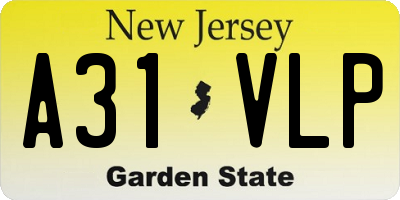 NJ license plate A31VLP