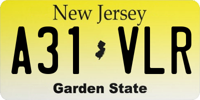 NJ license plate A31VLR