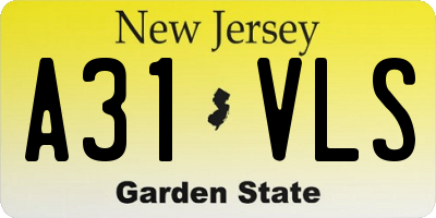 NJ license plate A31VLS