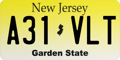 NJ license plate A31VLT