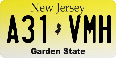 NJ license plate A31VMH