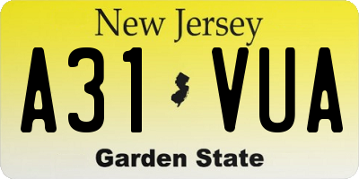 NJ license plate A31VUA