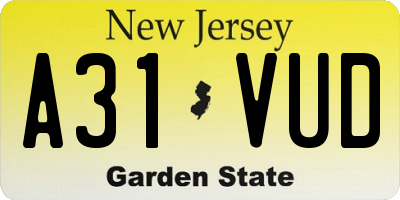 NJ license plate A31VUD