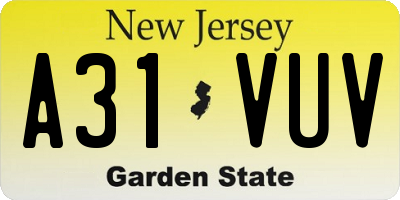 NJ license plate A31VUV