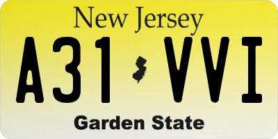 NJ license plate A31VVI