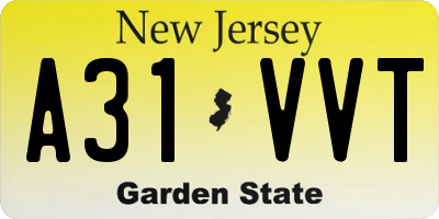 NJ license plate A31VVT