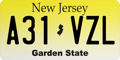 NJ license plate A31VZL
