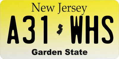 NJ license plate A31WHS