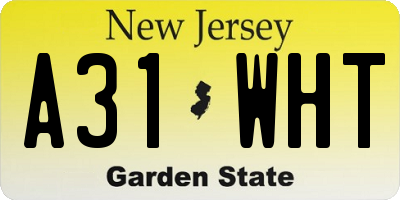 NJ license plate A31WHT