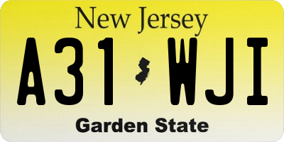 NJ license plate A31WJI