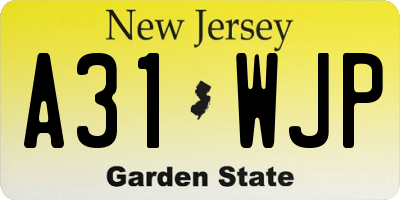 NJ license plate A31WJP