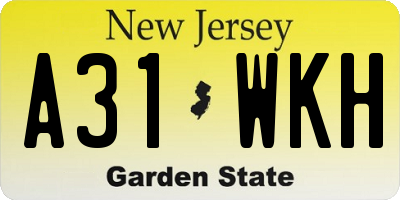 NJ license plate A31WKH