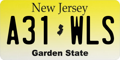 NJ license plate A31WLS