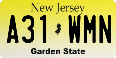 NJ license plate A31WMN