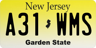 NJ license plate A31WMS