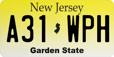 NJ license plate A31WPH