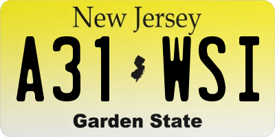 NJ license plate A31WSI