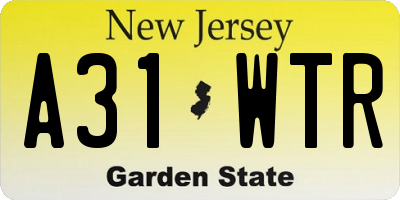 NJ license plate A31WTR