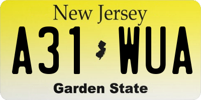 NJ license plate A31WUA