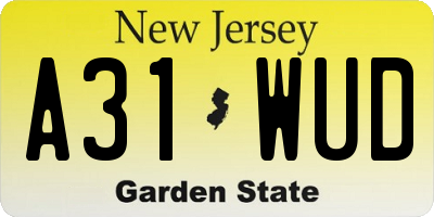 NJ license plate A31WUD