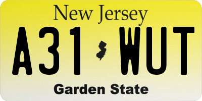 NJ license plate A31WUT