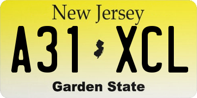 NJ license plate A31XCL