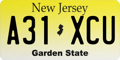 NJ license plate A31XCU