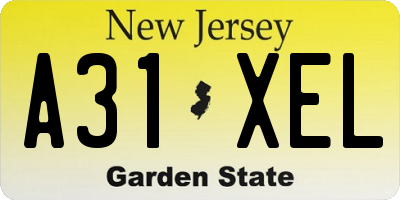 NJ license plate A31XEL