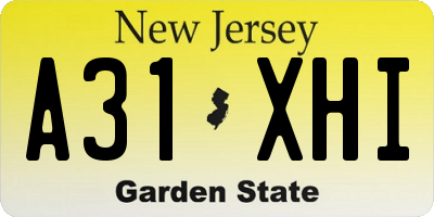 NJ license plate A31XHI