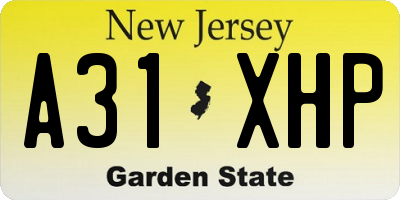 NJ license plate A31XHP