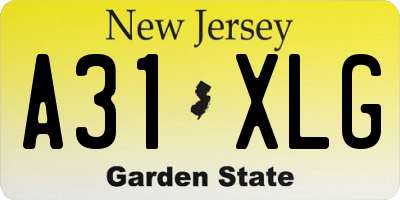 NJ license plate A31XLG