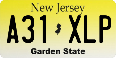 NJ license plate A31XLP
