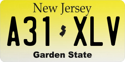 NJ license plate A31XLV