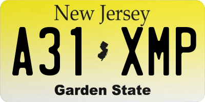 NJ license plate A31XMP