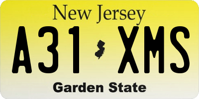 NJ license plate A31XMS