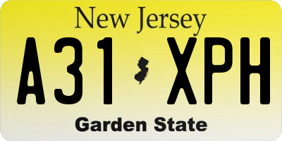 NJ license plate A31XPH