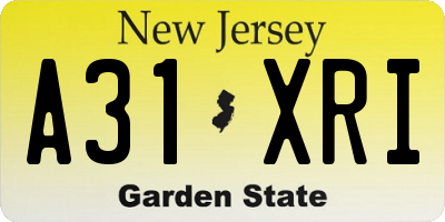 NJ license plate A31XRI