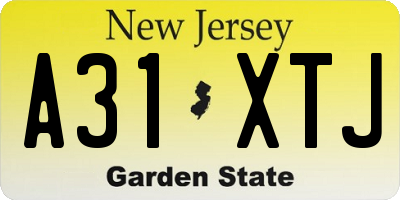 NJ license plate A31XTJ